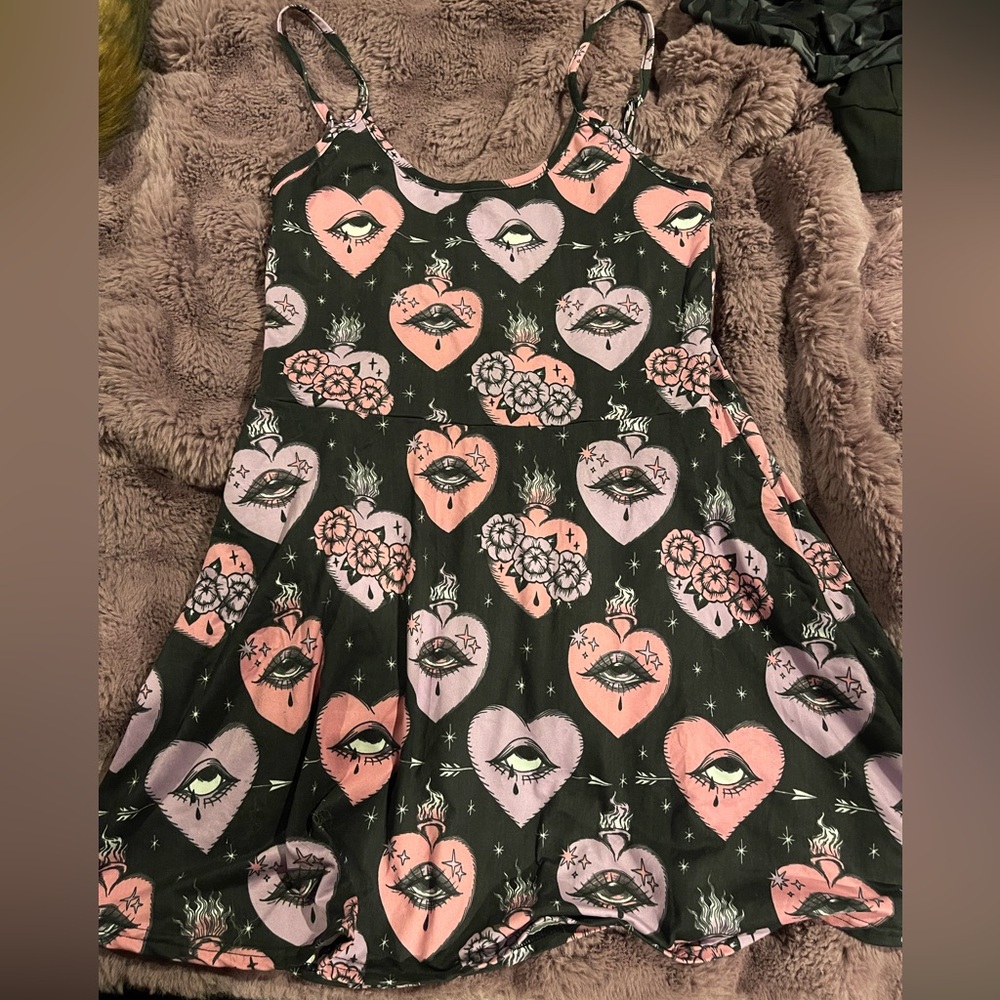 Too Fast Pink and Black sacred heart Dress